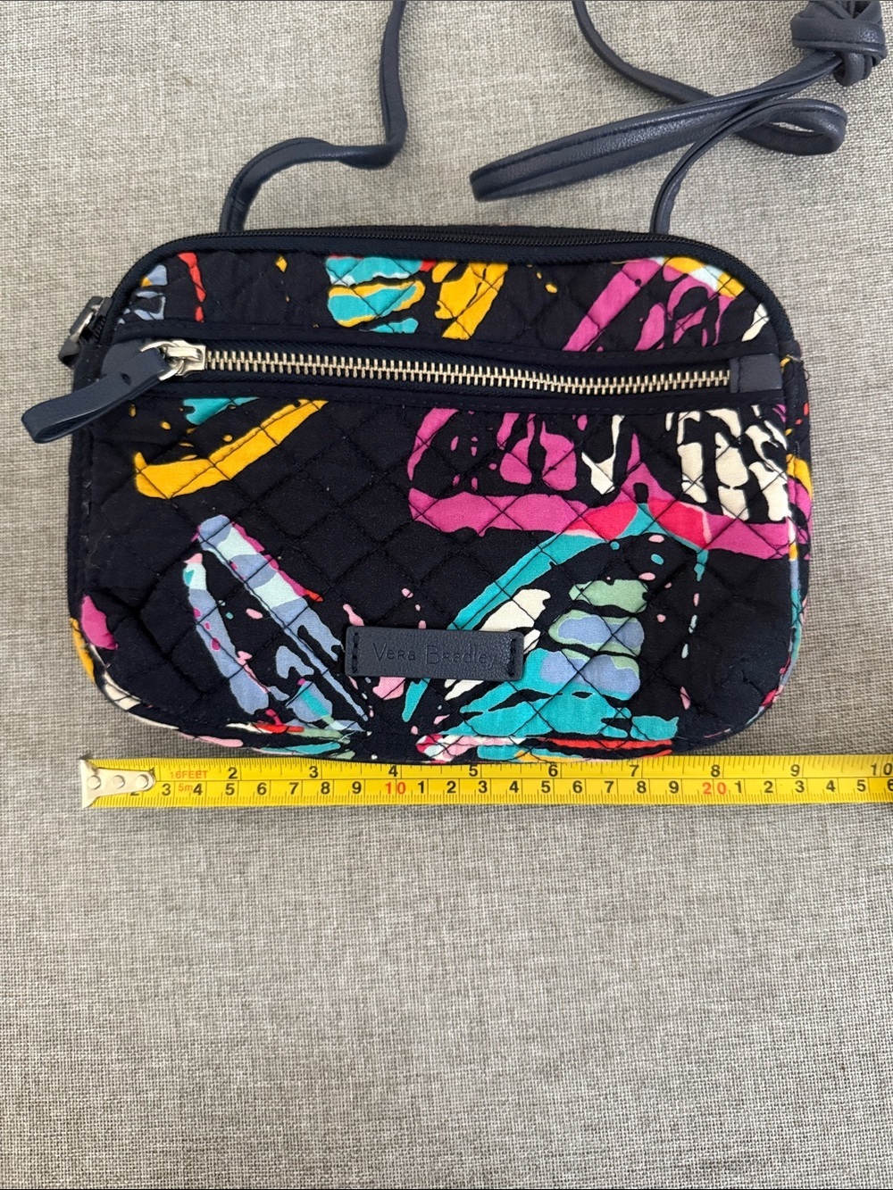 Vera Bradley navy Quilted Crossbody with Bright Floral Splash - Picture 7 of 8